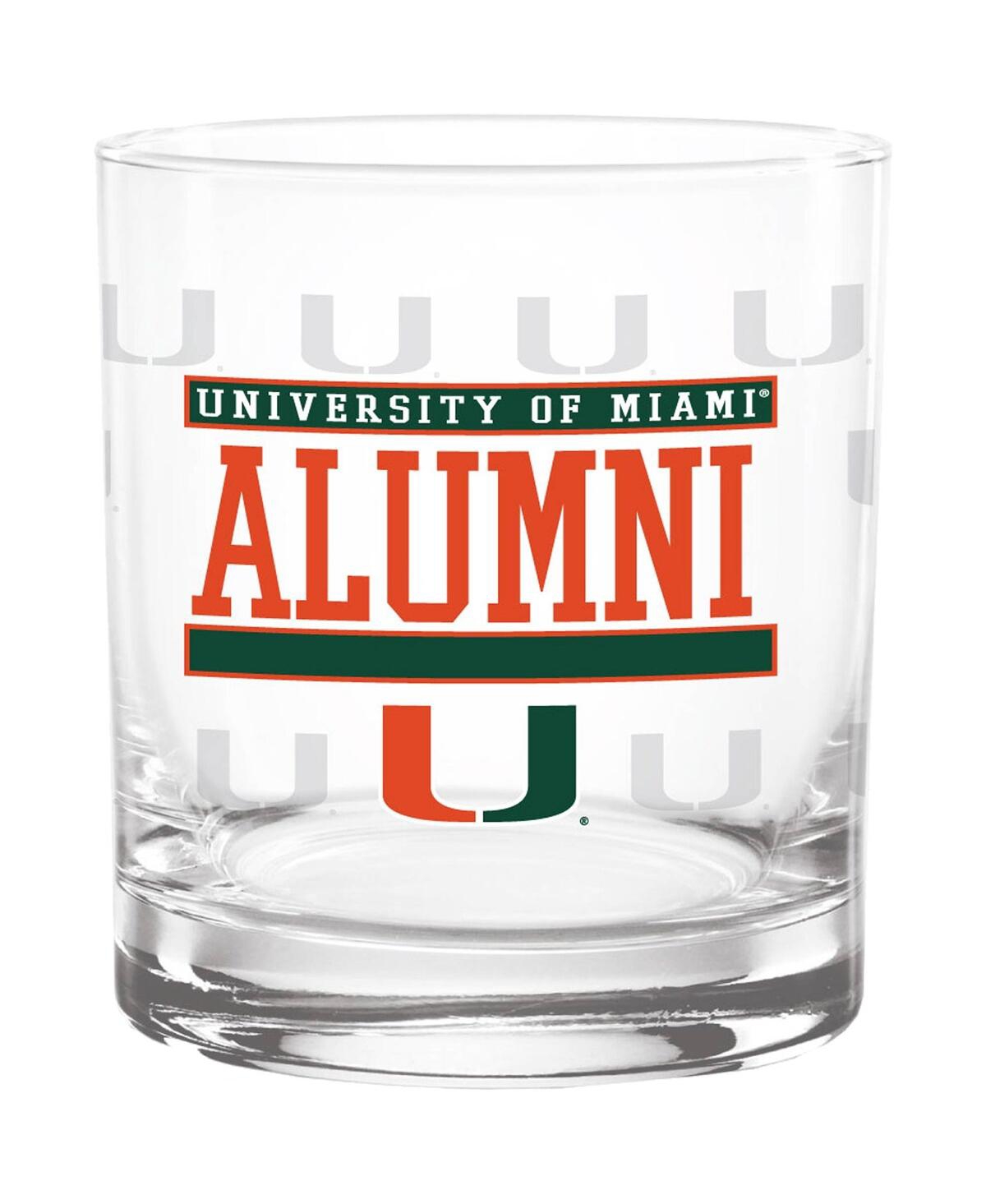 Indigo Falls Miami Hurricanes 14 oz Repeat Alumni Rocks Glass In Clear