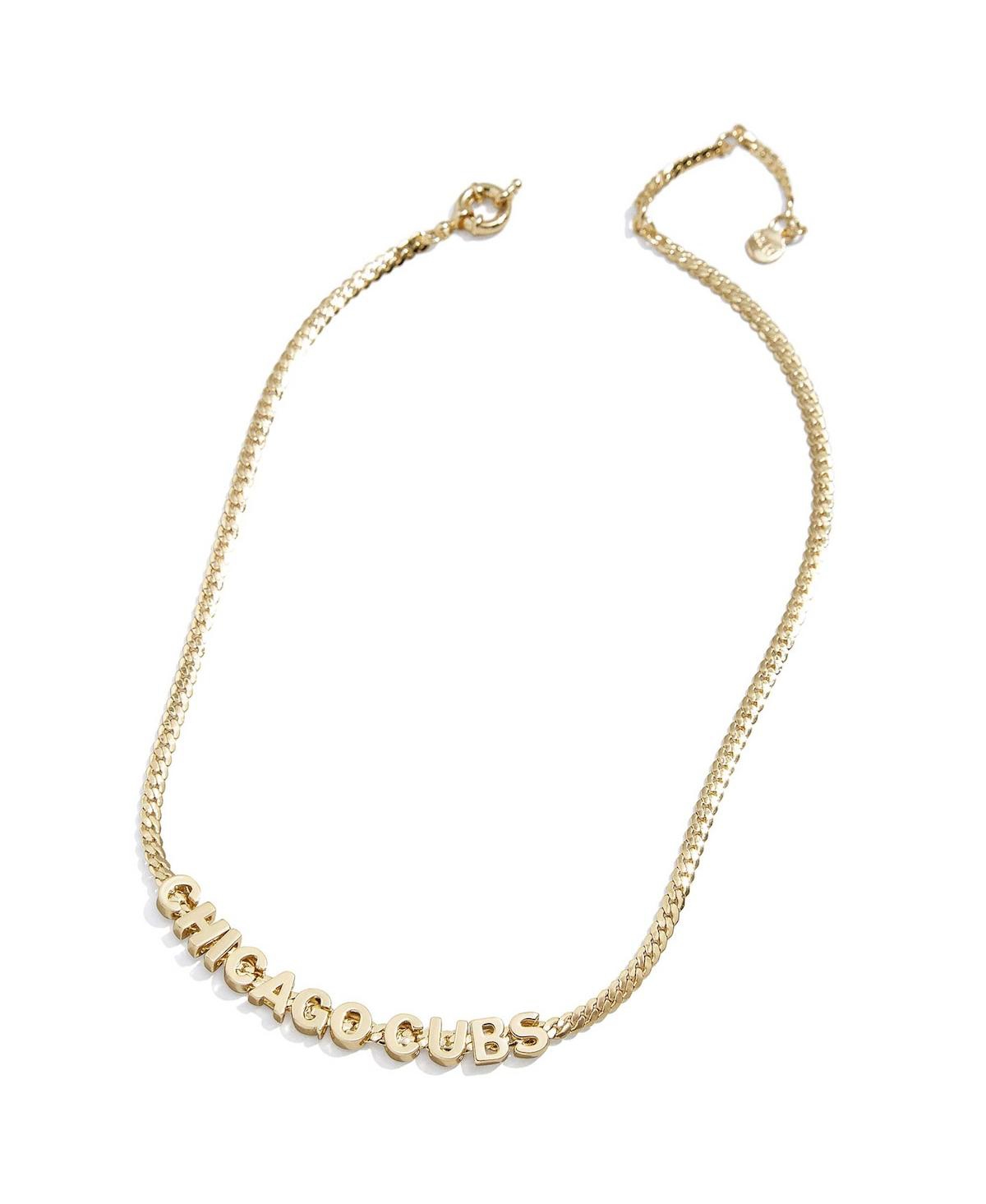 Shop Baublebar Women's  Chicago Cubs Curb Necklace In Gold-tone