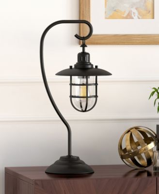 Bay 22" Glass and Metal Shade Tall Nautical Table Lamp