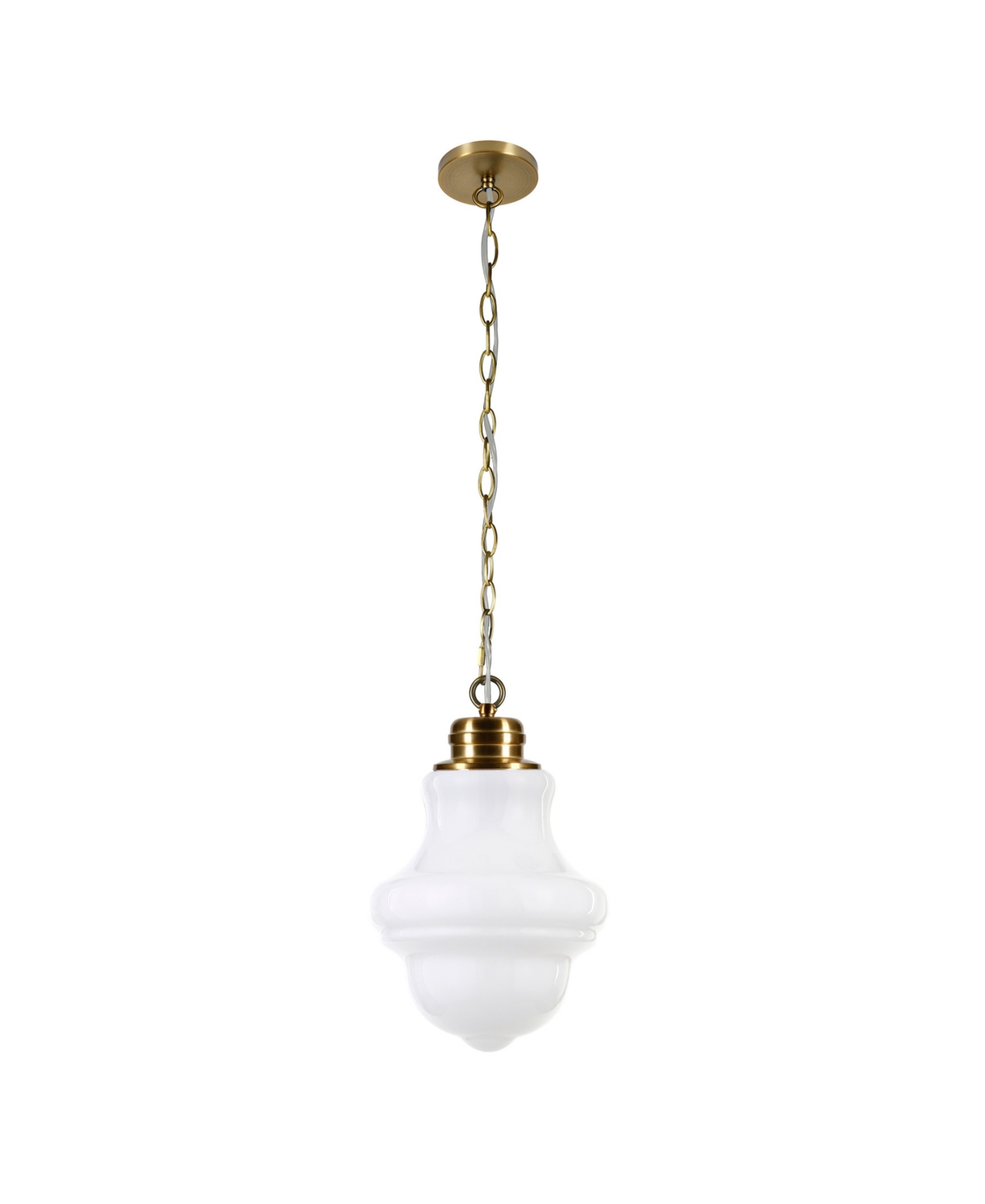 Hudson & Canal Annie 9.13" Glass Shade Wide Pendant In Brass