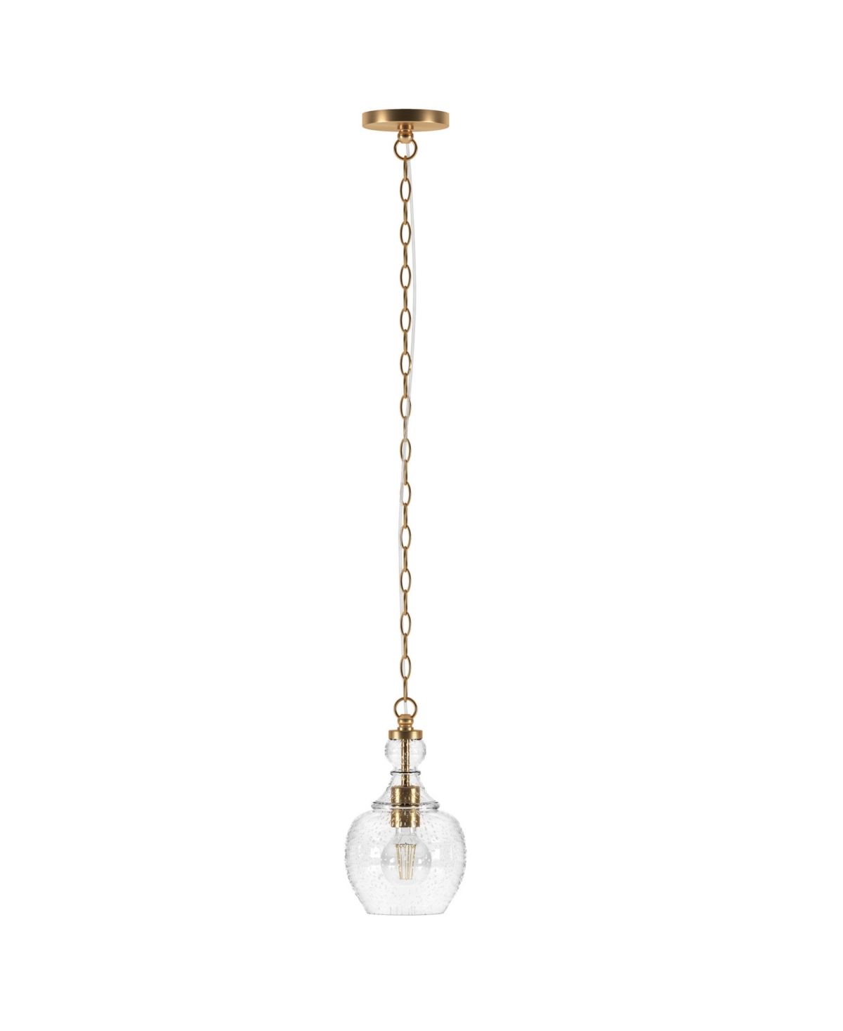 Hudson & Canal Verona 7" Glass Shade Wide Pendant In Brushed Brass