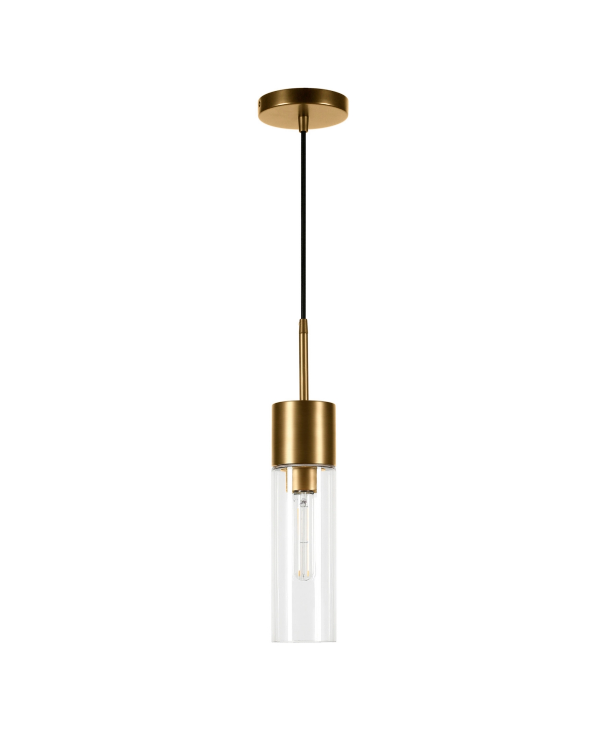 Hudson & Canal Lance 3.5" Glass Shade Wide Pendant In Brass