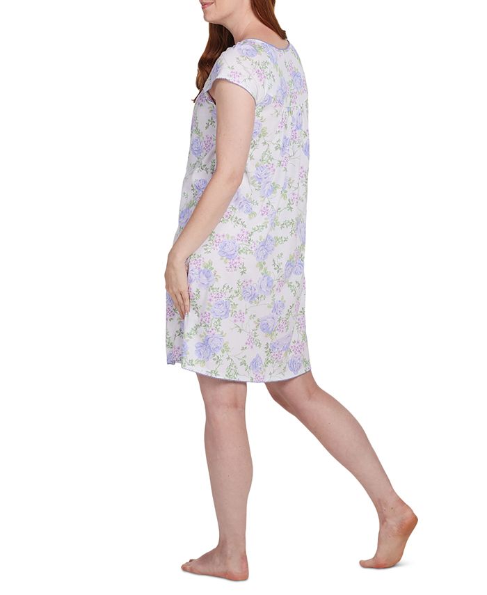 Miss Elaine Women's Printed Short-Sleeve Nightgown - Macy's
