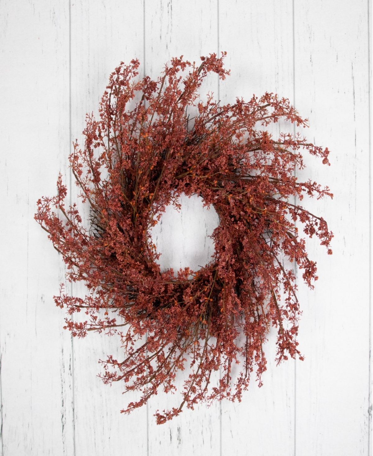Shop Northlight 24" Autumn Harvest Burgundy Berry Artificial Wreath In Red