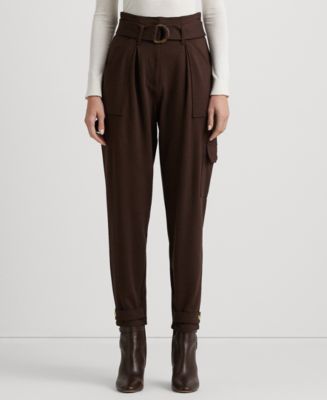 Ralph Lauren Women's Ponte Ankle Cargo Pants Black Size 2X