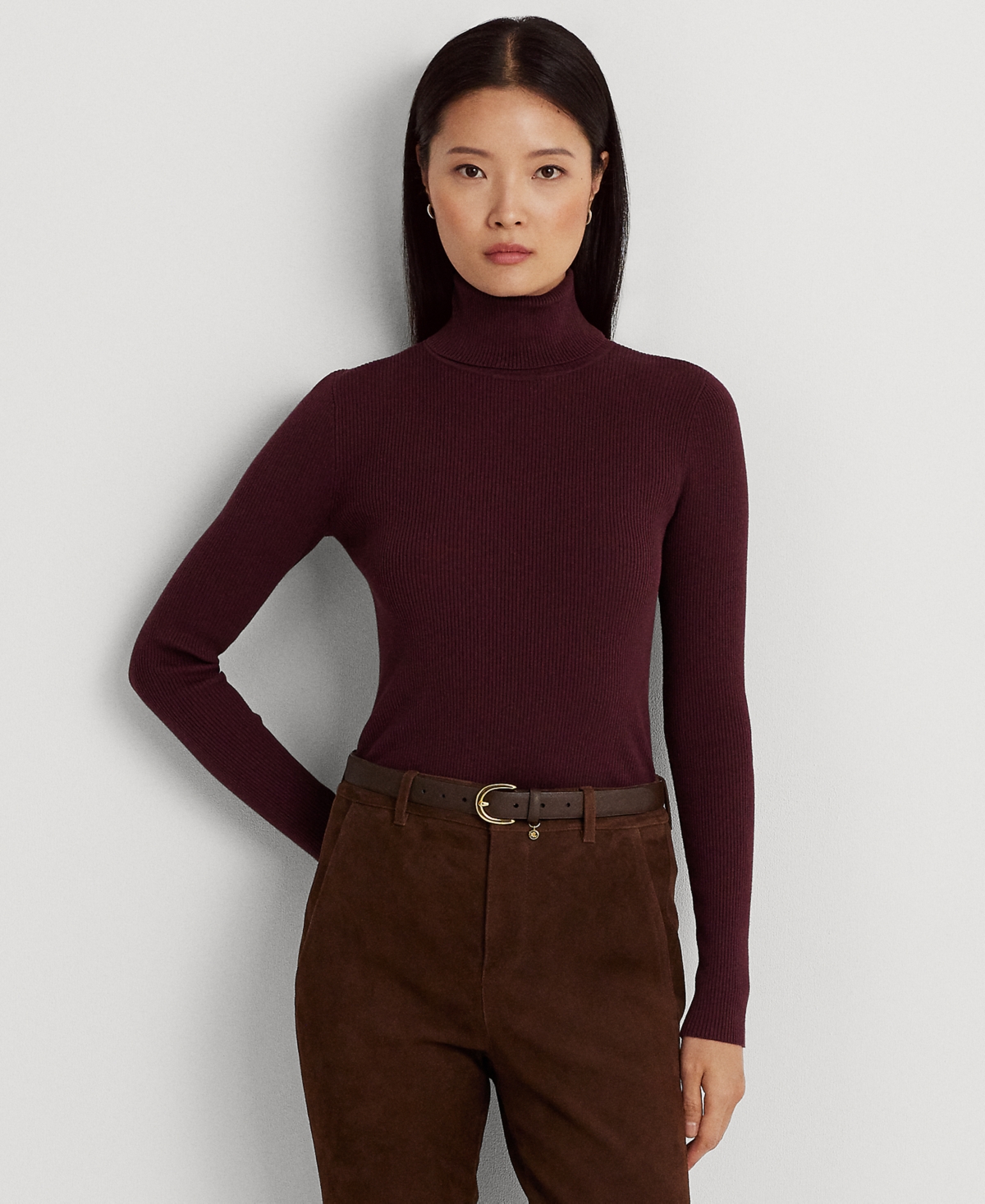 Lauren Ralph Lauren Turtleneck Sweater In Vintage Burgundy ModeSens