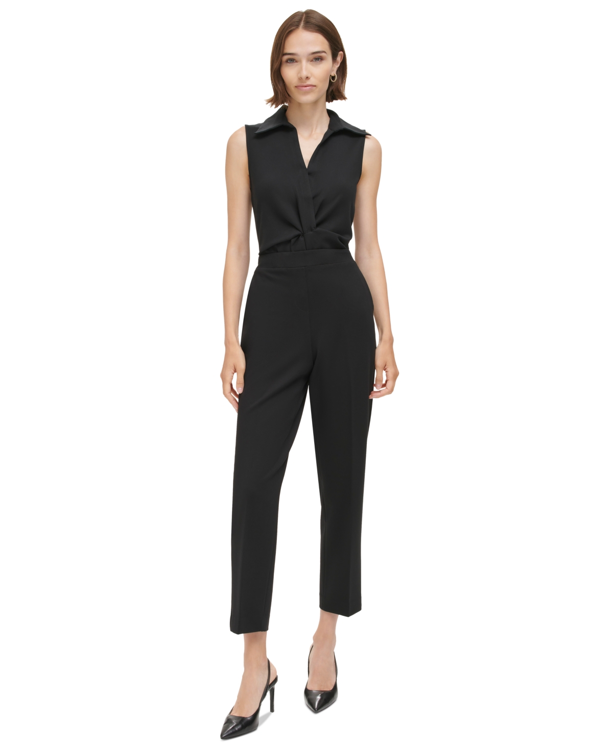 Calvin Klein Women's Elastic-Back Ankle Pants