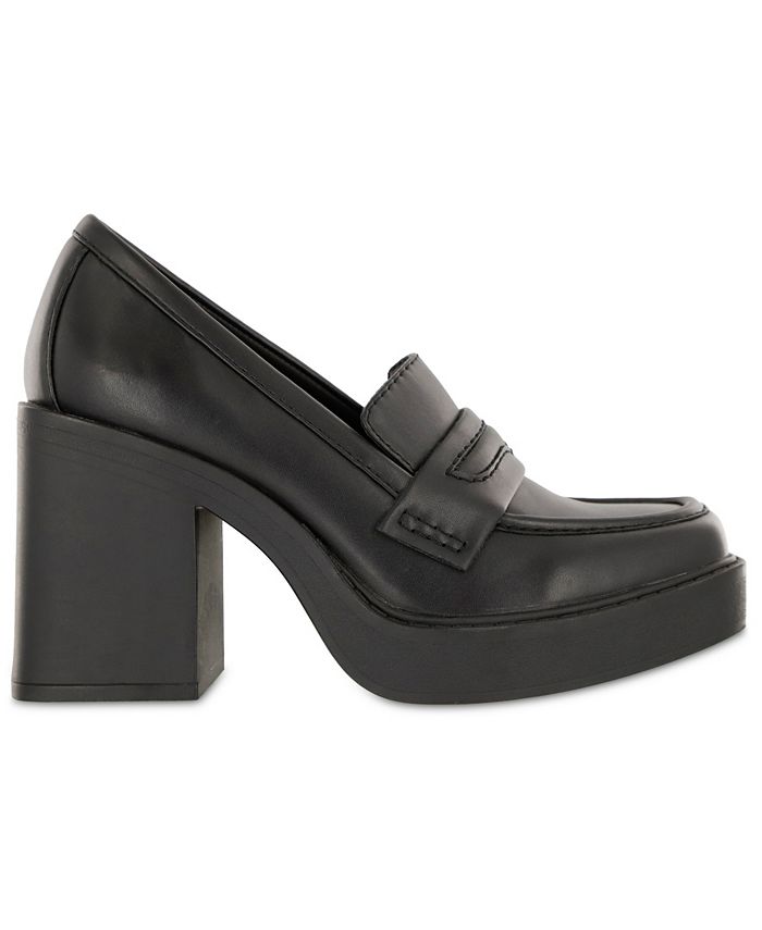 MIA Women's Eria Square Toe Heeled Loafers - Macy's