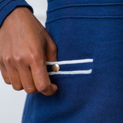 Women's Long Sleeve Tipped Button Front Sweater Dress