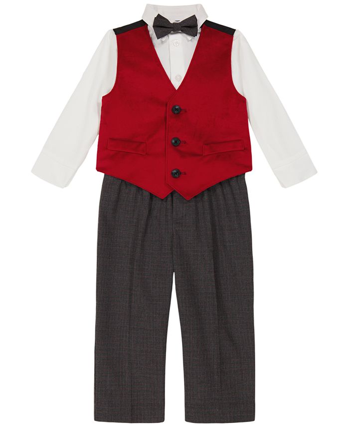 Nautica Baby Boys Velvet Vest, Shirt, BowTie and Pants Set Macy's