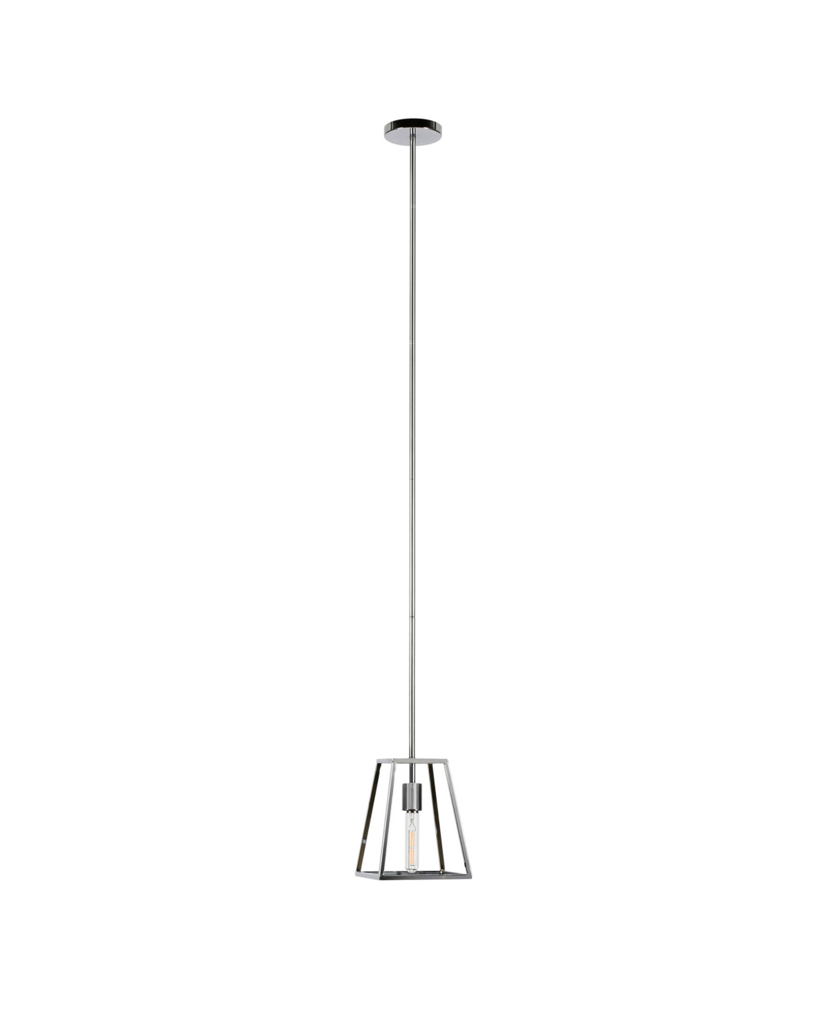 Hudson & Canal Rhom 8" Metal No Shade Wide Open-framed Pendant In Polished Nickel