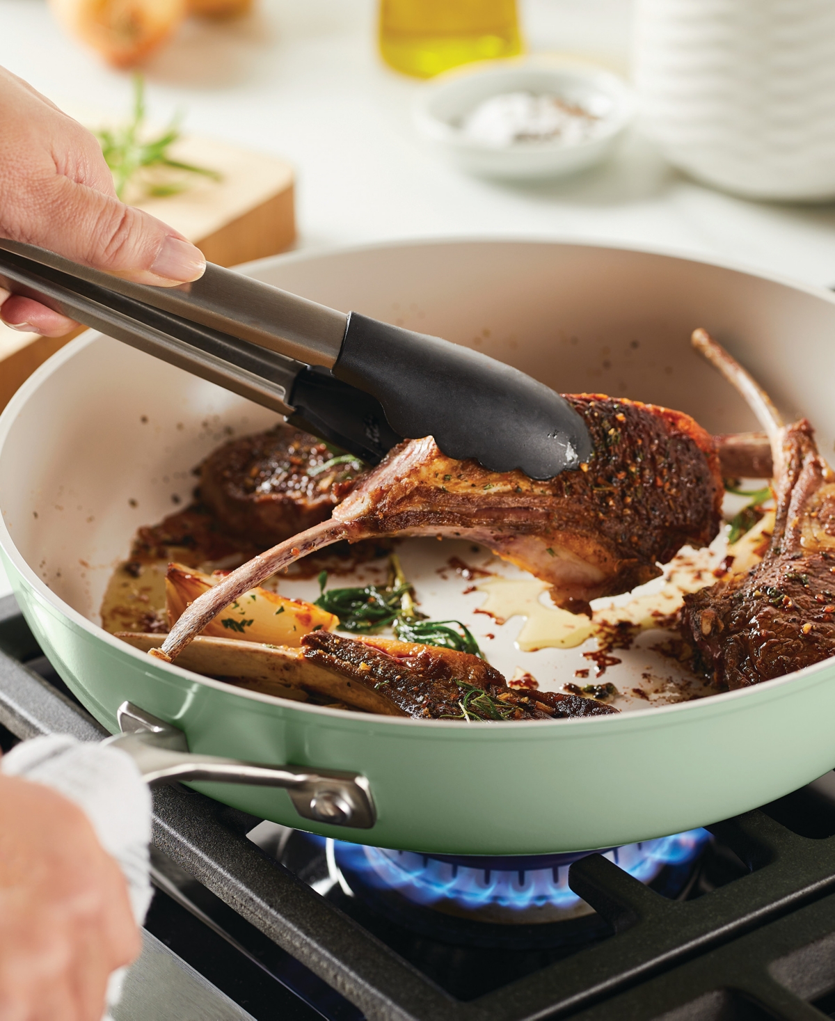 Kitchenaid Hard Anodized Ceramic Nonstick 12.25" Frying Pan In Pistachio