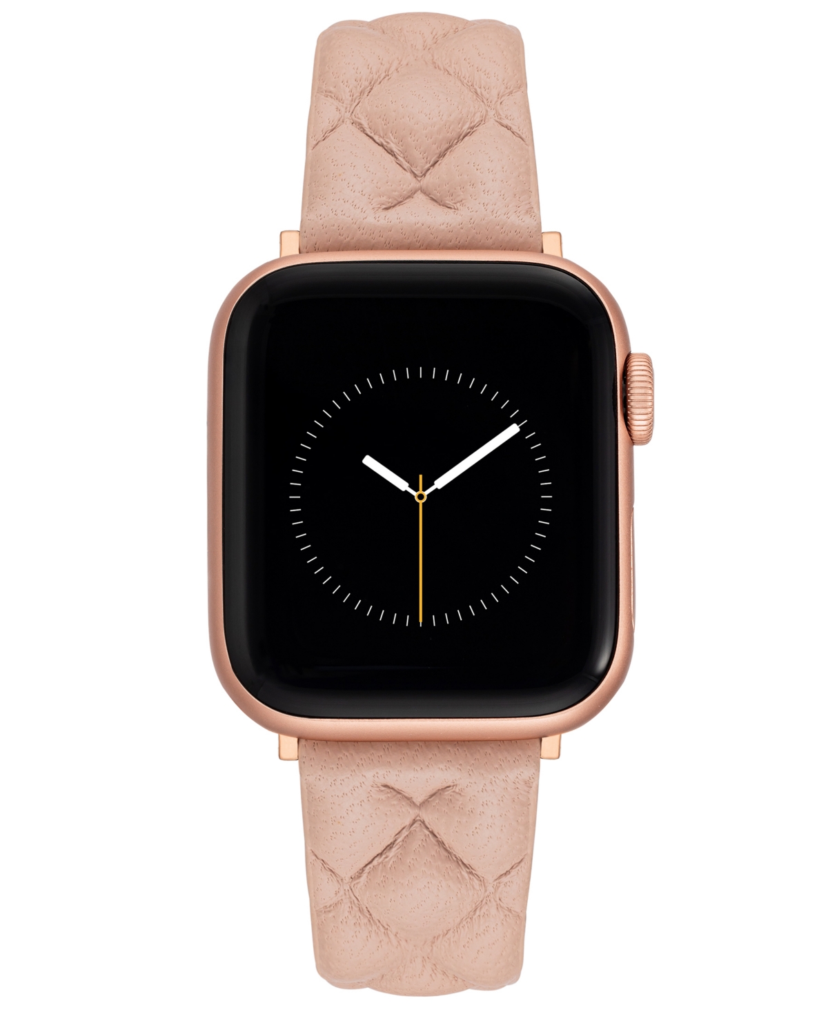 Women's Blush Pink Quilted Genuine Leather Band Compatible with 42/44/45/Ultra/Ultra 2 Apple Watch - Blush Pink, Rose Gold-Tone