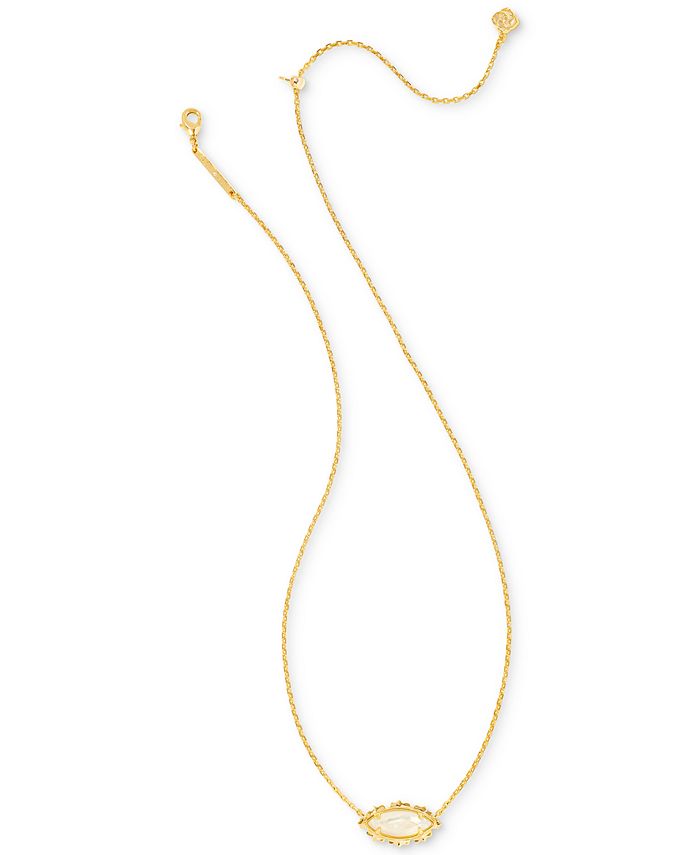 Gold Disc with Pearl and Marquise Pendant Necklace main image 1