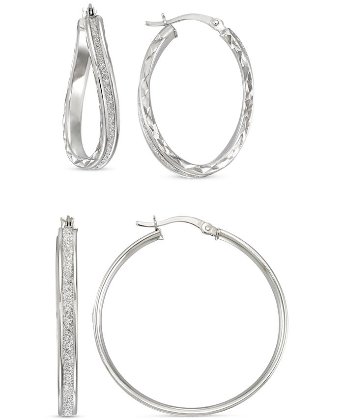 Macy's silver hoop earrings deals