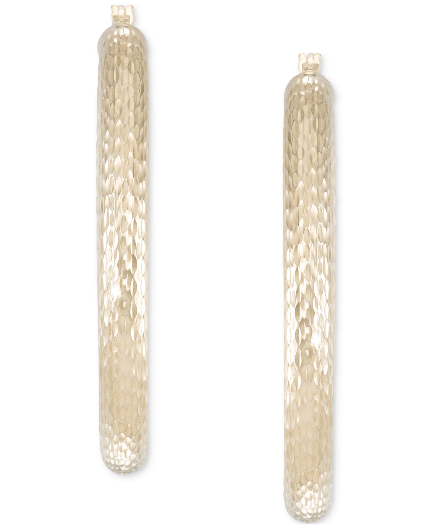 Textured Pear Hoop Earrings in 14k Gold-Plated Sterling Silver