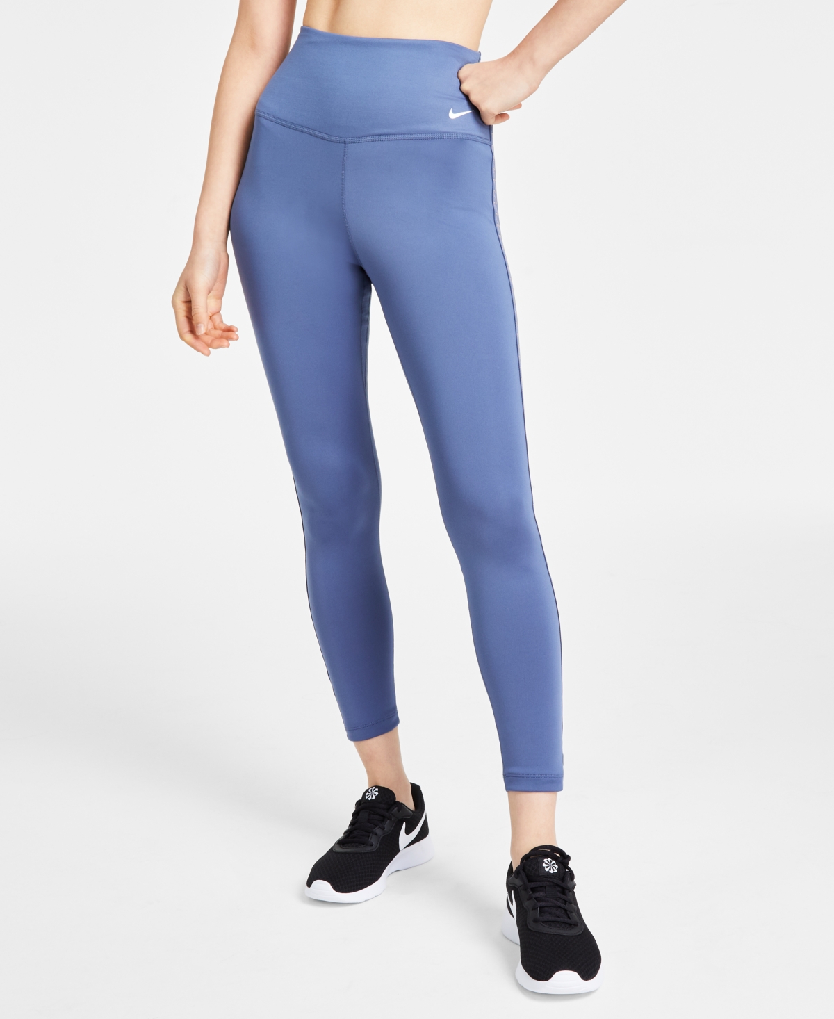 Nike Women's Therma-fit One High-waisted 7/8 Leggings In Diffused Blue,white