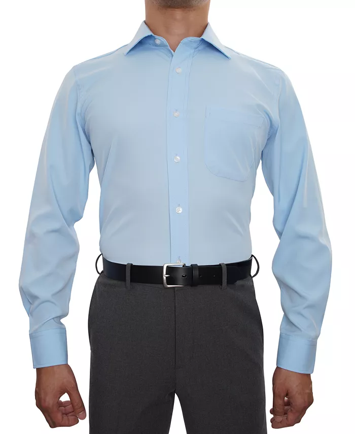 Men Classic-Fit Solid Color Dress Shirt - thumbnail 9