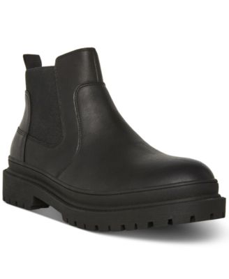 Mens faux leather chelsea boots hotsell