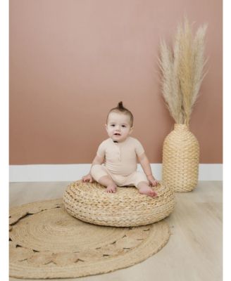 Baby Boys Rayon from Bamboo Ribbed Henley Romper