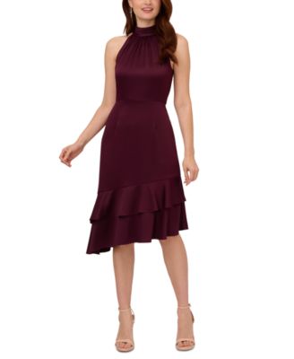 Adrianna Papell - Women's Halter Asymmetric-Hem Dress