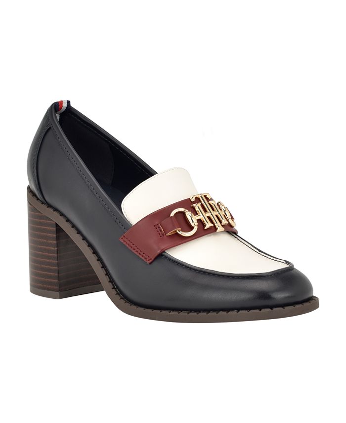 Tommy Hilfiger Women s Hazen Heeled Ornamented Loafers Macy s