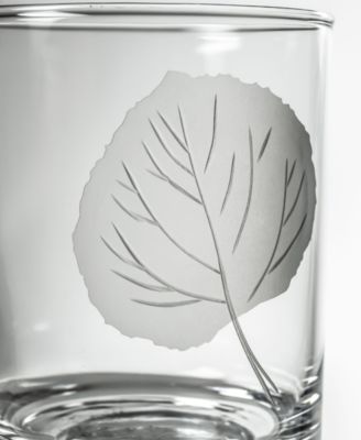 Leaf Double Old Fashioned Glass 13 oz. - Set of 4 Glasses