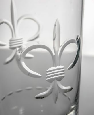 Fleur De Lis Cooler Highball Glass 15oz - Set of 4 Glasses