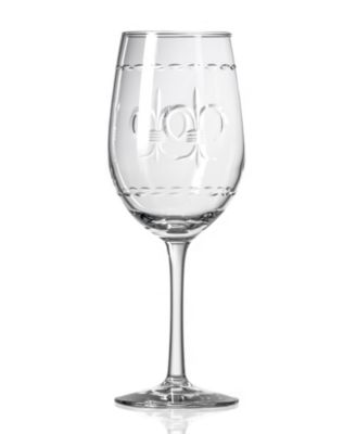 Fleur De Lis White Wine Glass 12oz - Set of 4 Glasses