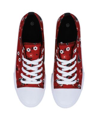 Women's Red Atlanta Falcons Flower Canvas Allover Shoes