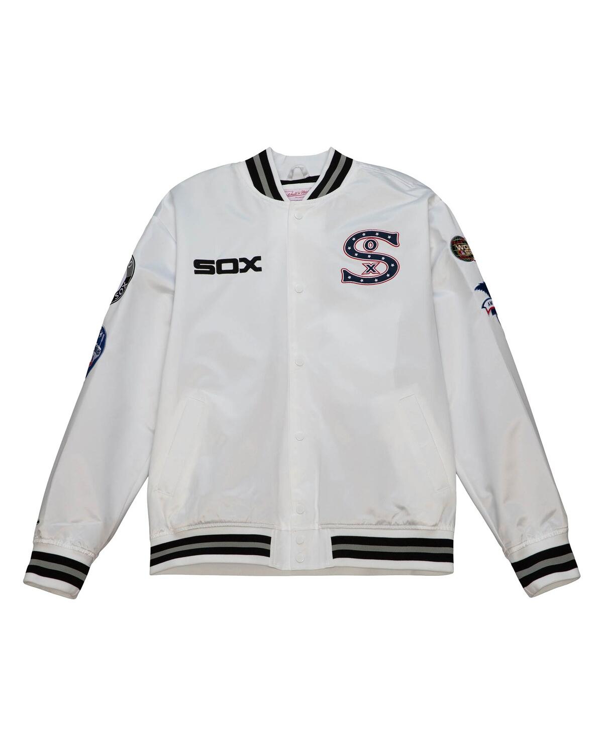 Mitchell & Ness Men's  White Chicago White Sox City Collection Satin Full-snap Varsity Jacket In White