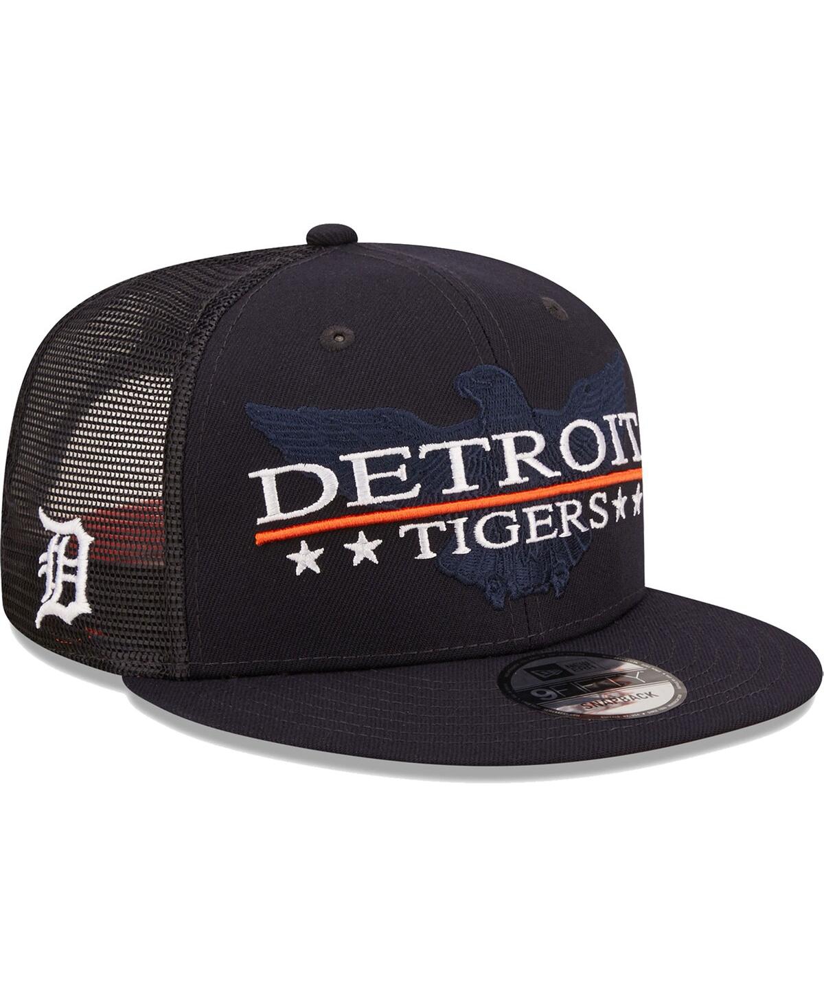 New Era Men's  Navy, Black Detroit Tigers Patriot Trucker 9fifty Snapback Hat In Navy,black