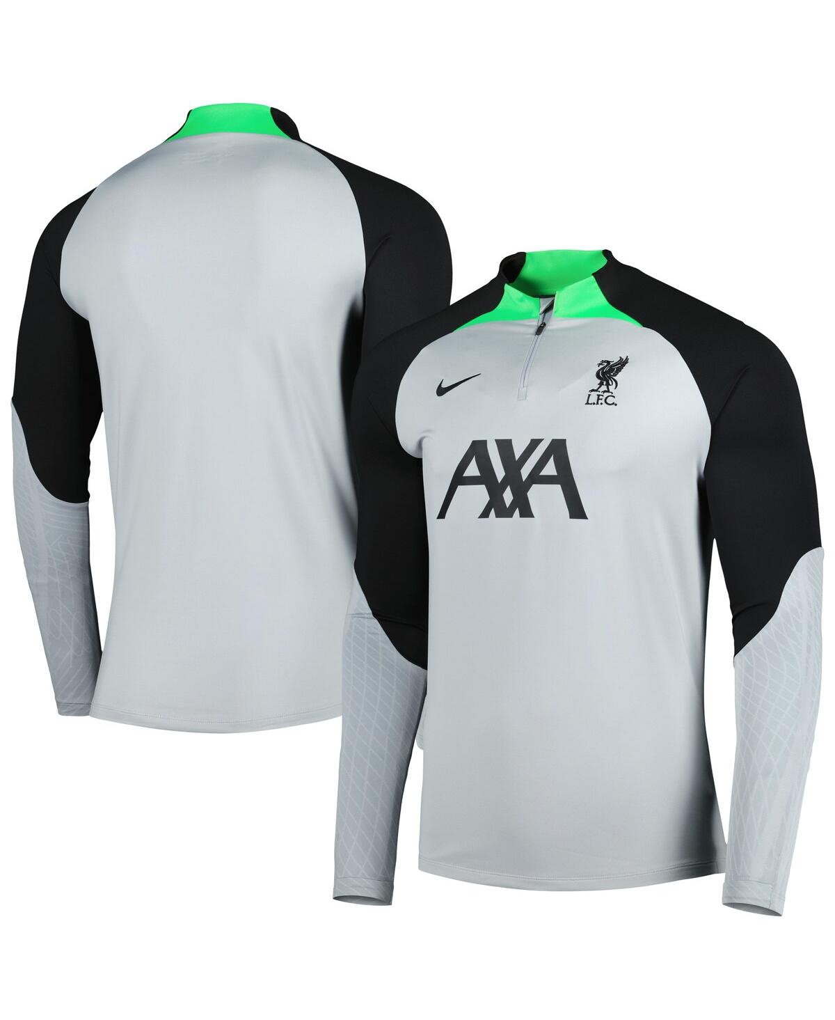Nike Men's  Gray Liverpool 2023/24 Strike Drill Performance Raglan Quarter-zip Long Sleeve Top