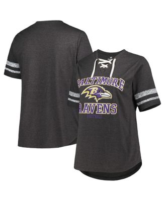 Fanatics Branded Heather Charcoal Baltimore Ravens Plus Size Lace