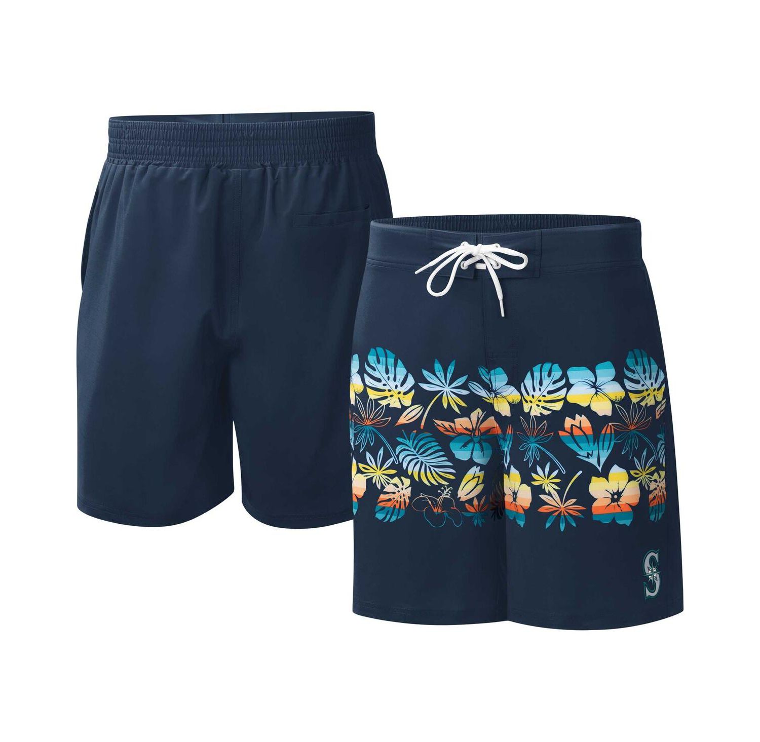 Men's Navy Seattle Mariners Breeze Volley Swim Shorts