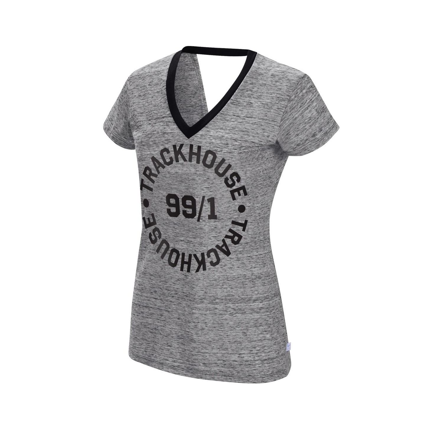 Women's Heather Black TRACKHOUSE RACING Halftime Back Wrap T-shirt