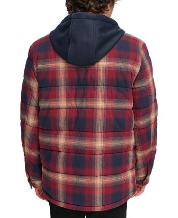 Levi s Men s Cotton Quilted Shirt Jacket with Fleece Hood Macy s