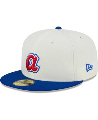 Men's Stone, Royal Atlanta Braves Retro 59FIFTY Fitted Hat