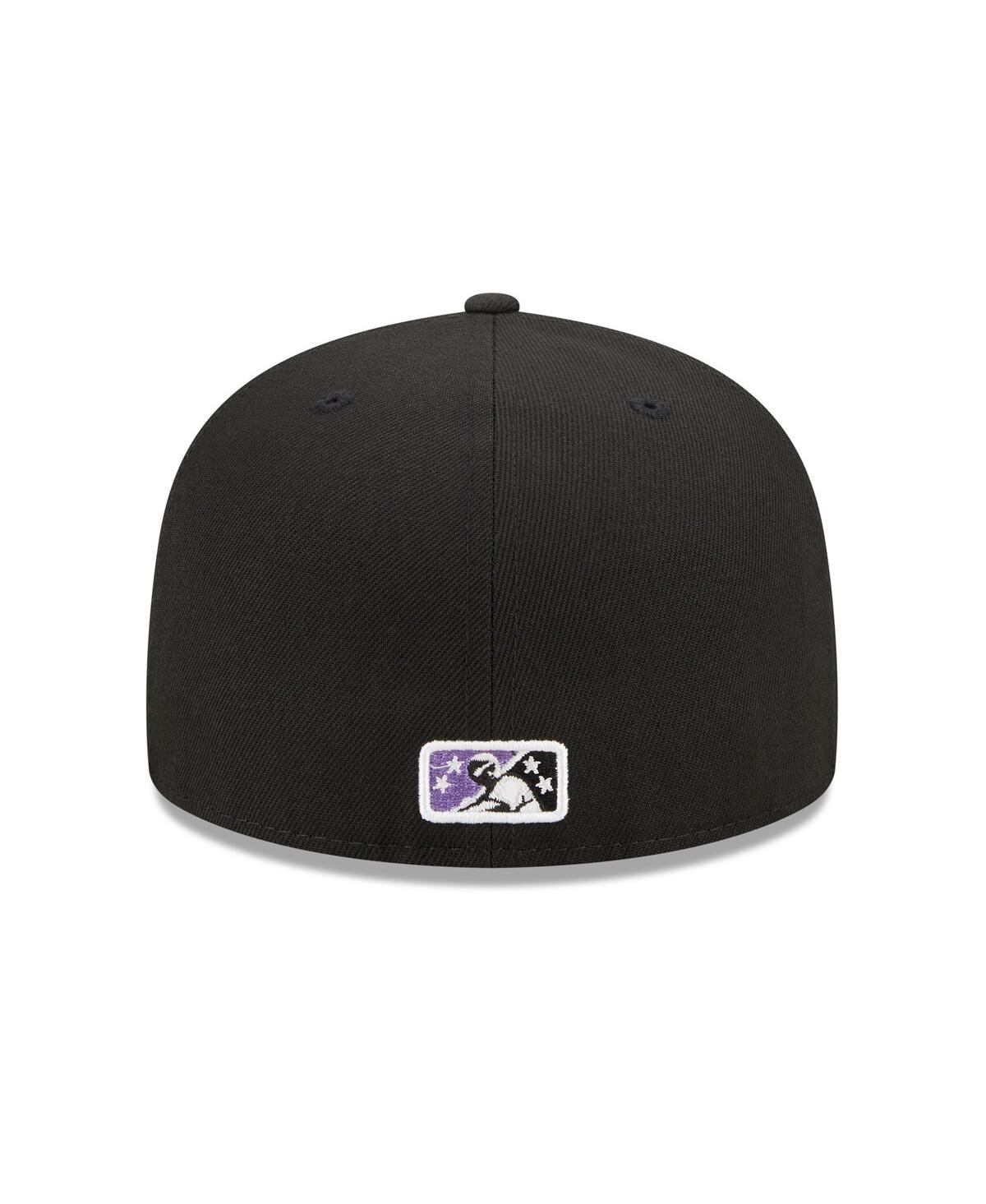 Shop New Era Men's  Black Winston-salem Dash Marvel X Minor League 59fifty Fitted Hat