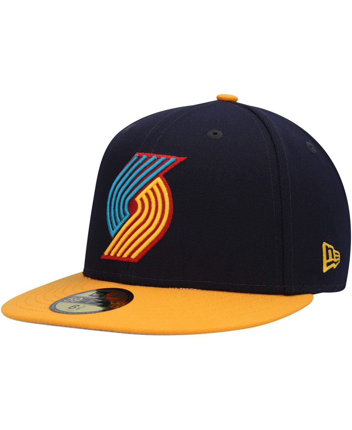 Men's New Era Gold Portland Trail Blazers Midnight 59FIFTY Fitted Hat - Gold