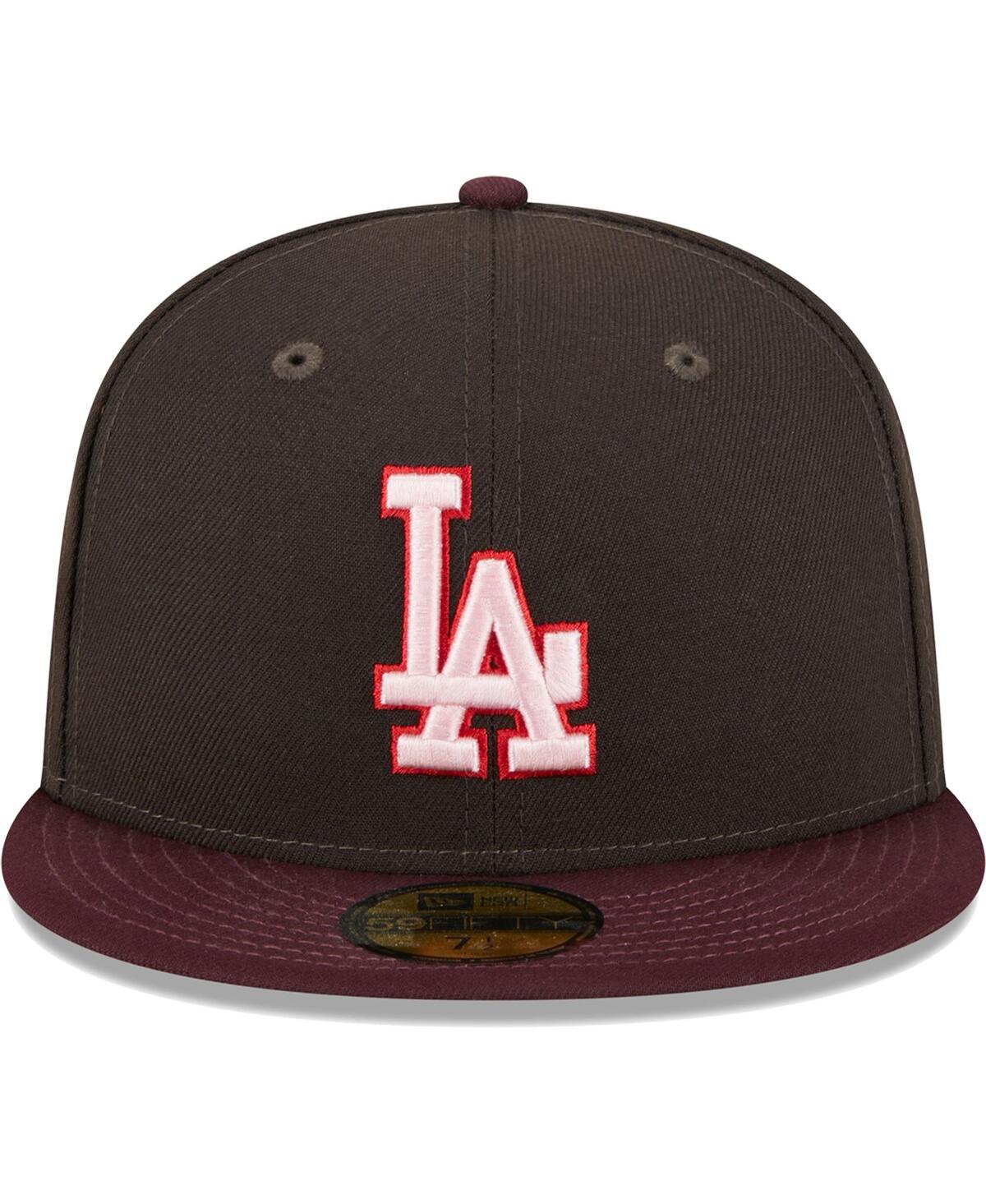 NEW ERA MEN'S NEW ERA BROWN, MAROON LOS ANGELES DODGERS CHOCOLATE STRAWBERRY 59FIFTY FITTED HAT 