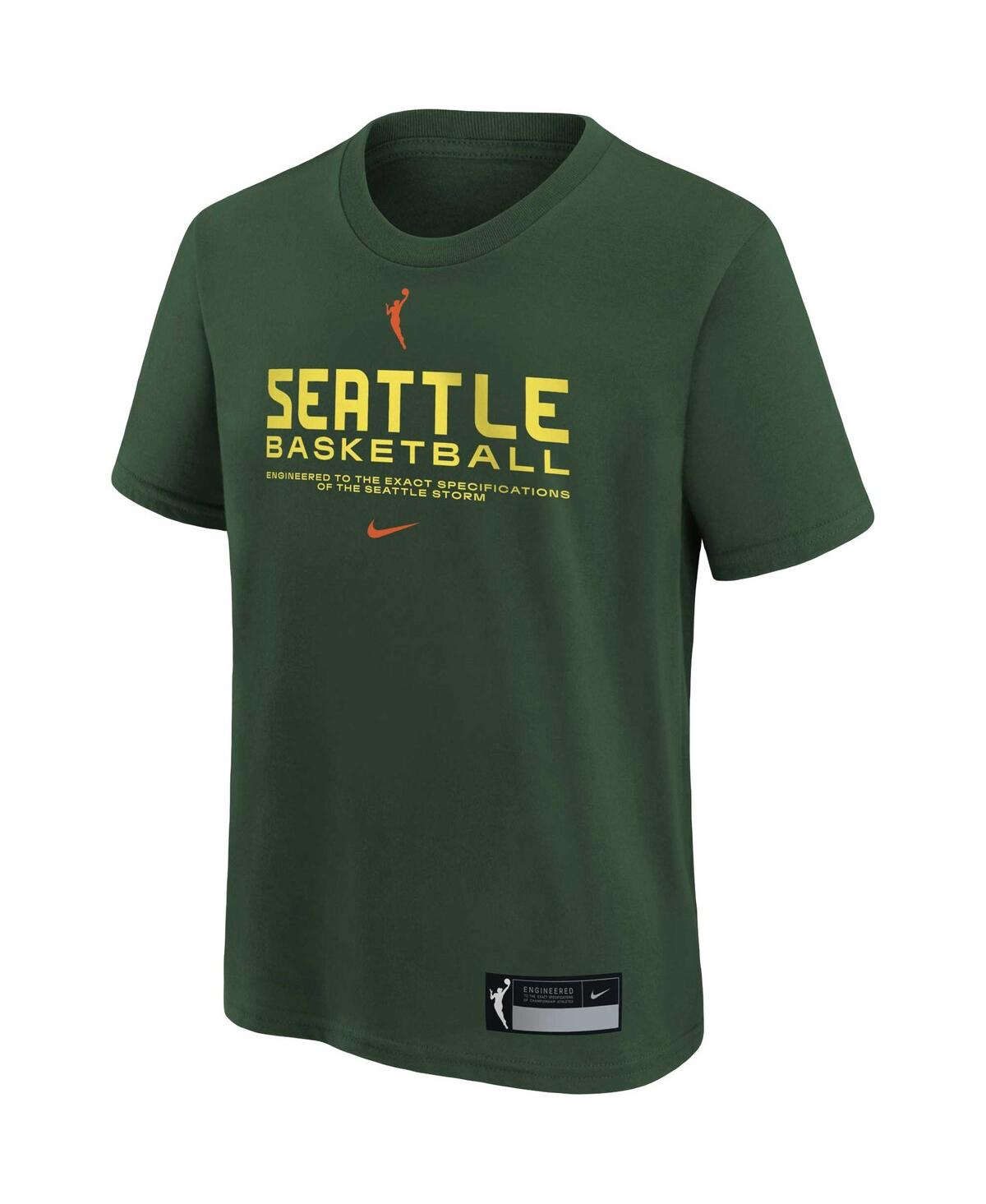 Nike Kids' Big Boys And Girls  Green Seattle Storm On Court Legend Essential Practice T-shirt