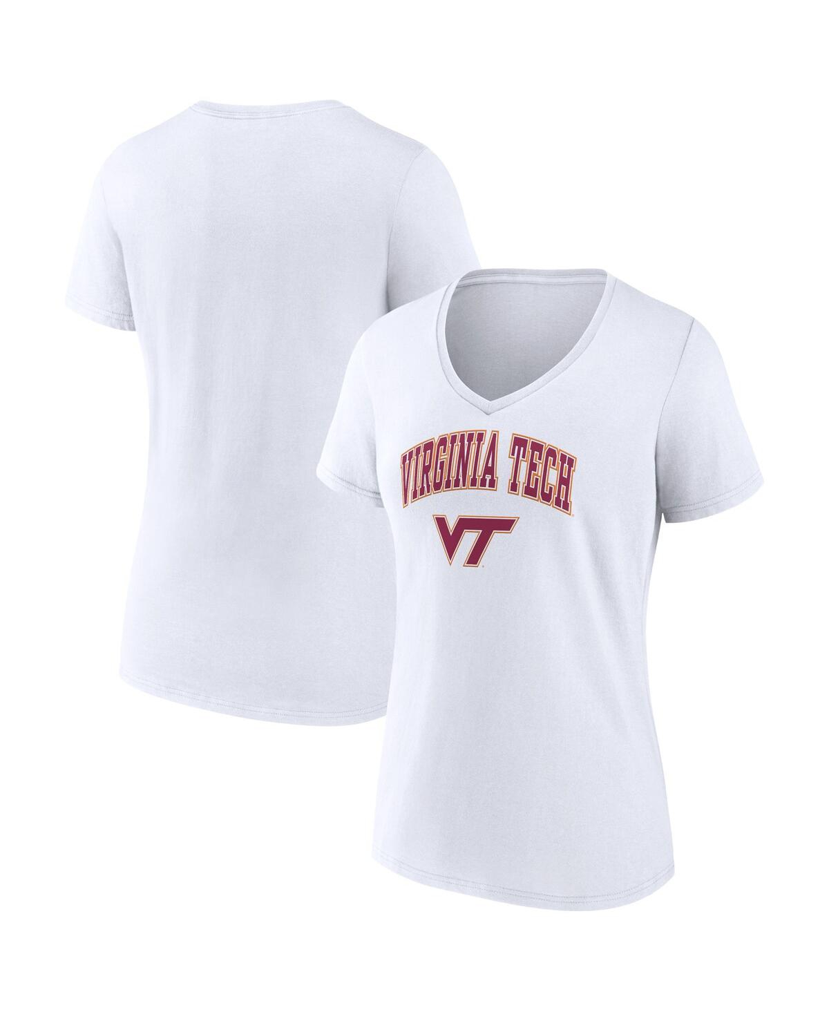 Fanatics Women's  White Virginia Tech Hokies Evergreen Campus V-neck T-shirt