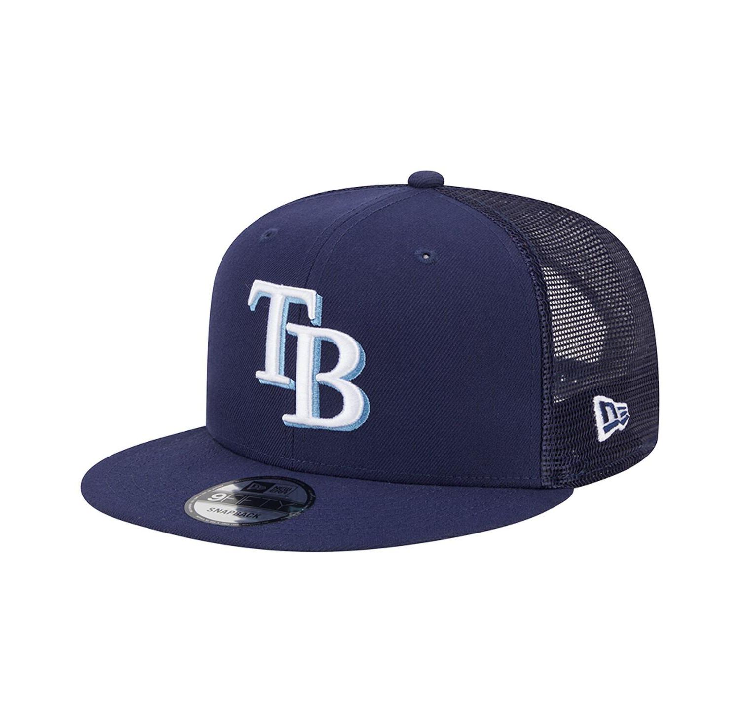 Men's Navy Tampa Bay Rays Team Color Trucker 9FIFTY Snapback Hat