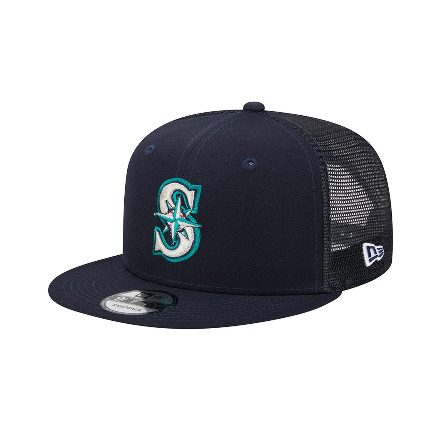 Men's Navy Seattle Mariners Team Color Trucker 9FIFTY Snapback Hat