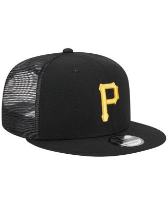 Men's Black Pittsburgh Pirates Team Color Trucker 9FIFTY Snapback Hat