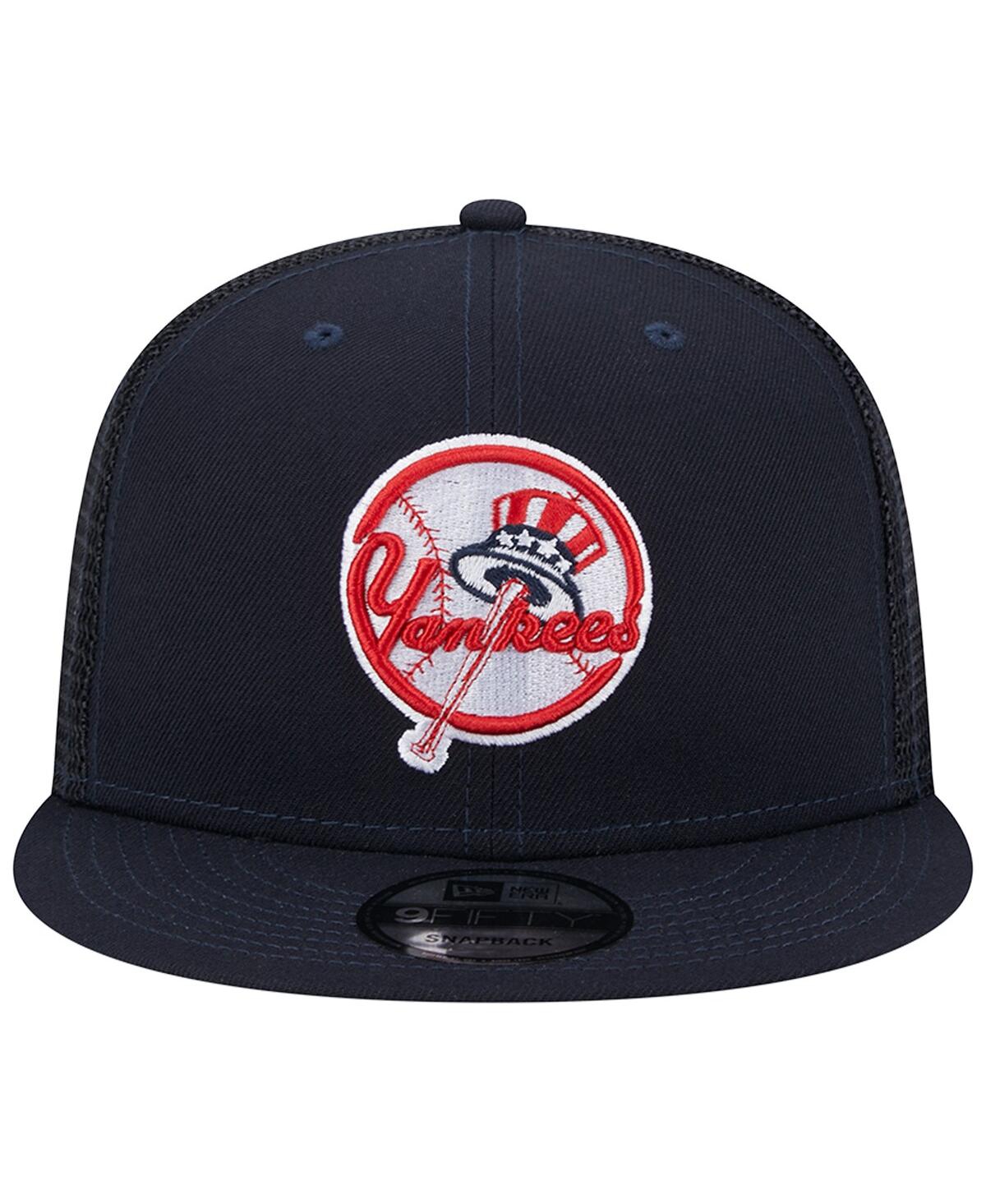 New Era Men's  Navy New York Yankees Team Color Trucker 9fifty Snapback Hat In Navy