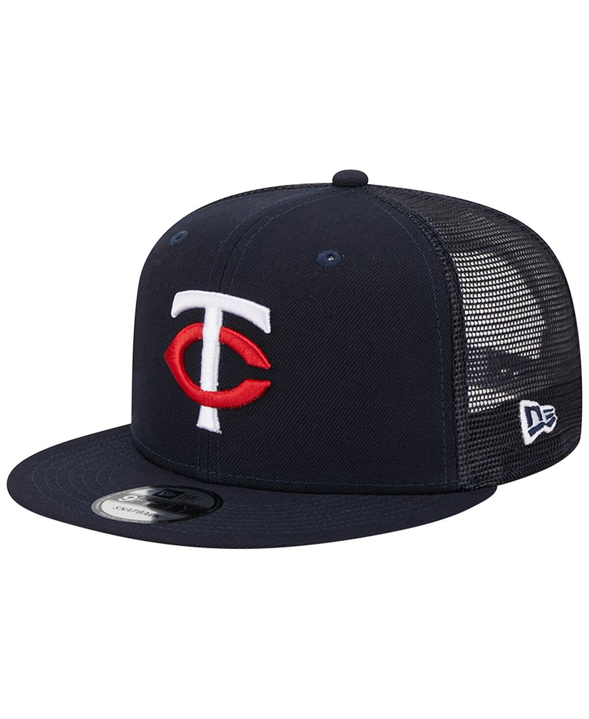 New Era Men's  Navy Minnesota Twins Team Color Trucker 9fifty Snapback Hat