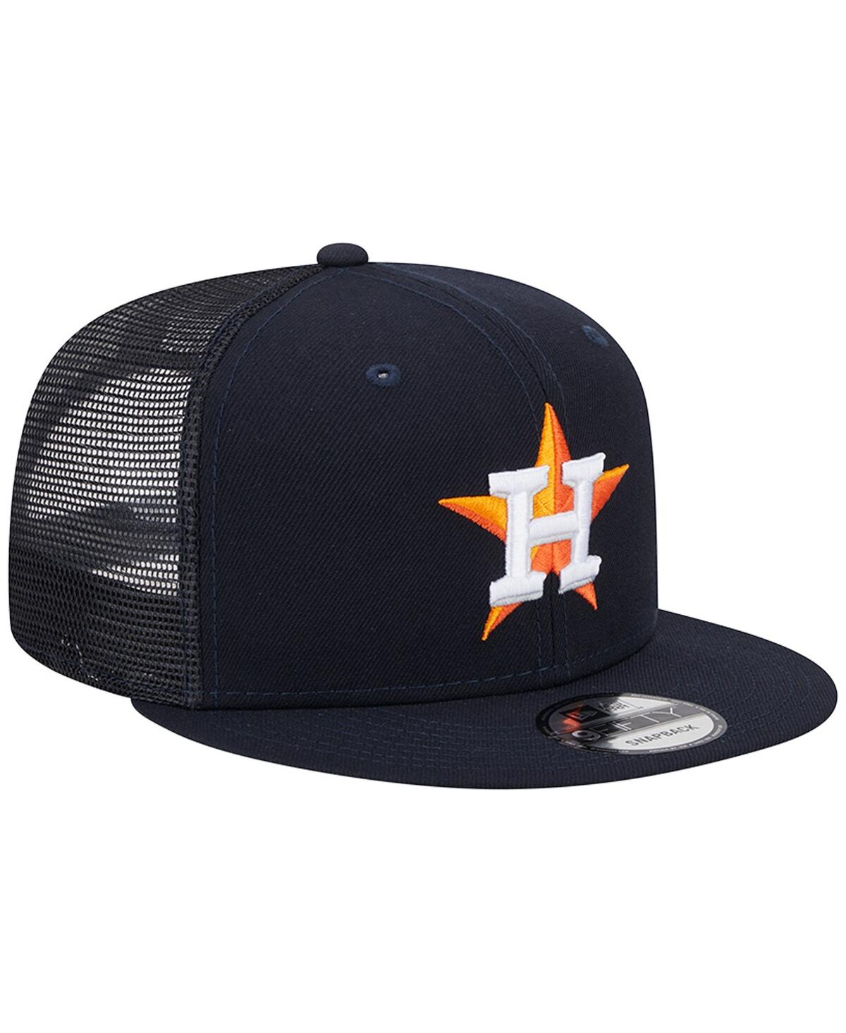NEW ERA MEN'S NEW ERA NAVY HOUSTON ASTROS TEAM COLOR TRUCKER 9FIFTY SNAPBACK HAT 