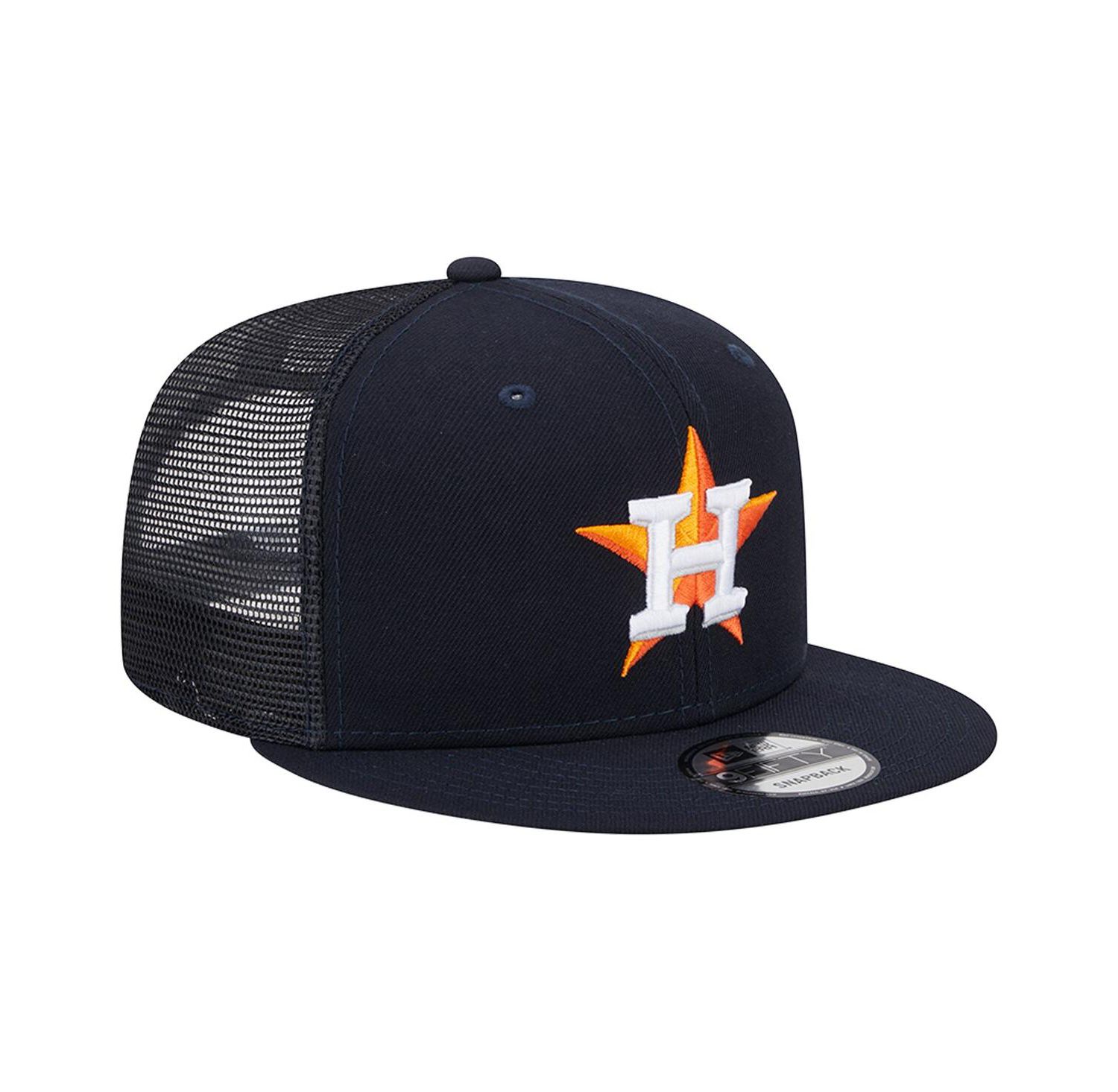 Men's Navy Houston Astros Team Color Trucker 9FIFTY Snapback Hat